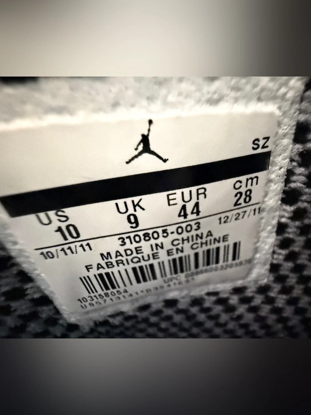 Nike Air Jordan 10 Retro Stealth Black Nubuck Checkered Size 10 Basketball Shoes